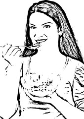 Woman eating cereals