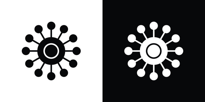 Multichannel icons. minimal single flat icon for application in black and white