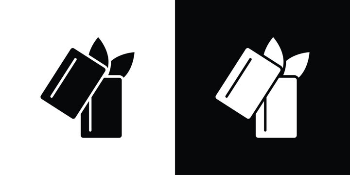 Mint gum icons. minimal single flat icon for application in black and white