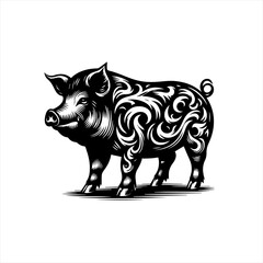 Fototapeta premium Pig isolated on white background