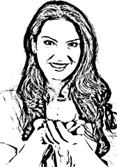 Beautiful woman holding an apple