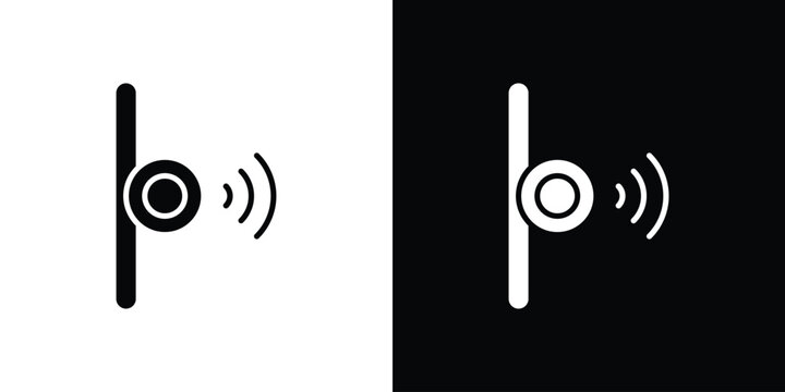 Infrared icons. minimal single flat icon for application in black and white