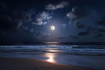 Moonlight beach scene (4)