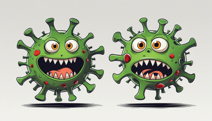 Fototapeta premium bakterie virus krankheit cartoon