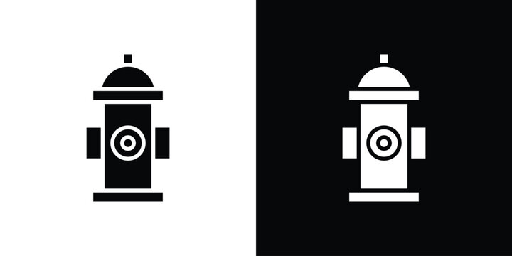 Fire hydrant icons. minimal single flat icon for application in black and white