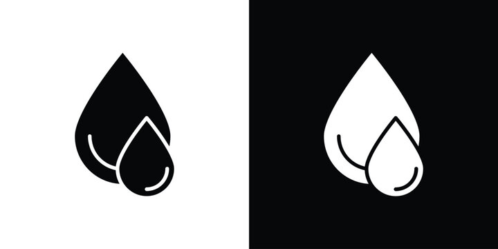 Drop icons. minimal single flat icon for application in black and white