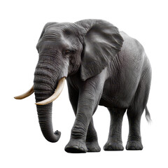 Majestic elephant walking gracefully across the savannah during golden hour