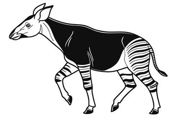 coloring page line art the okapi black vector