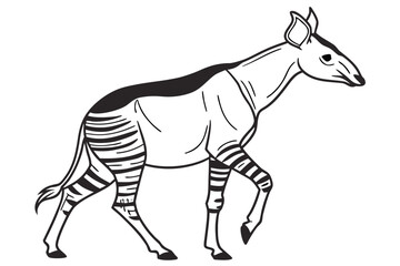 coloring page line art the okapi black vector © ofel