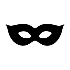 Carnival mask black silhouette vector icon