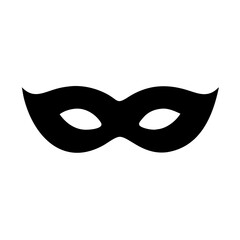 Carnival mask black silhouette vector icon