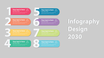 Obraz premium Professional Business Steps Infographic Design Vector, Concept 8 options infography Vector