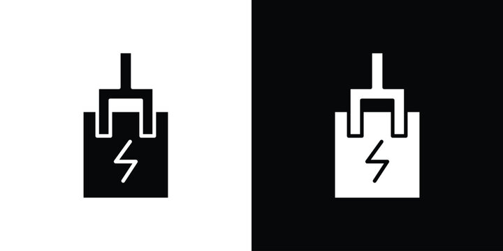 Circuit Breaker icons. minimal single flat icon for application in black and white