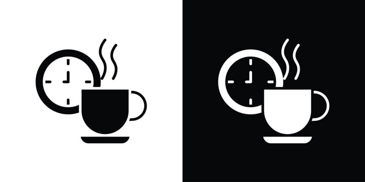 Break icons. minimal single flat icon for application in black and white