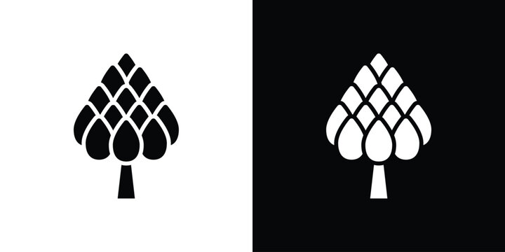 Artichoke icons. minimal single flat icon for application in black and white