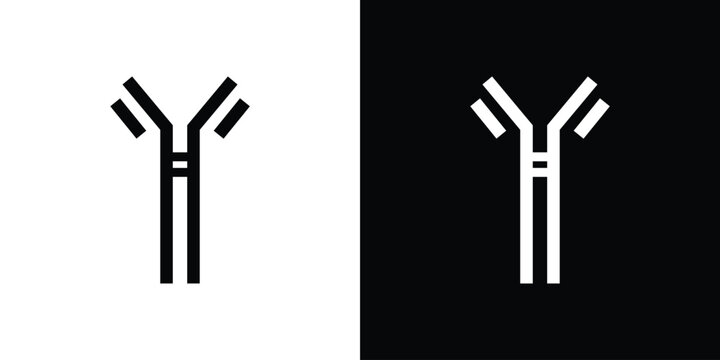 Antibody icons. minimal single flat icon for application in black and white