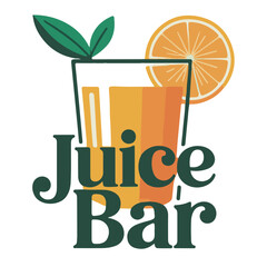 Fresh orange juice vector illustration with citrus fruits in a glass, perfect for a refreshing summer drink design