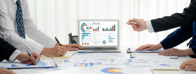 Business data dashboard provide business intelligence analytic for marketing strategy planning...