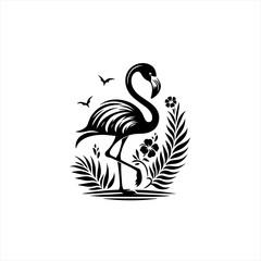 Fototapeta premium Flamingo isolated on white background