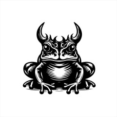 A horned frog isolated on white background