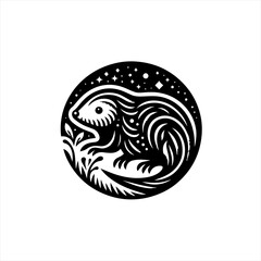 A beaver isolated on white background