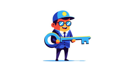 Businessman with Key to Success