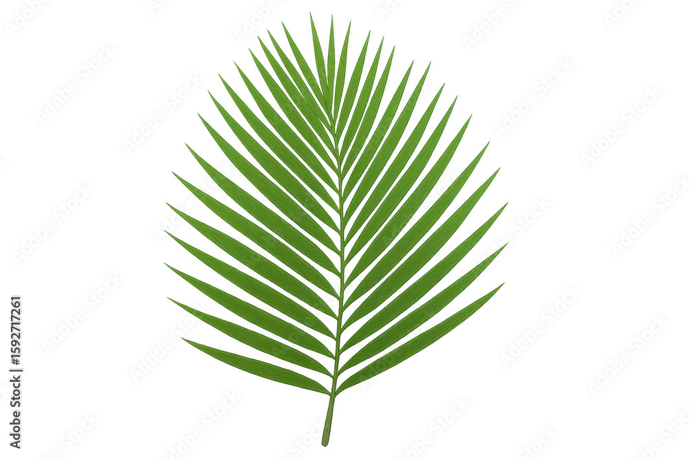 Poster tropical palm leaf with transparent background, creating a vibrant and natural element for various d