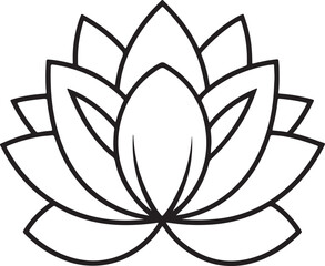 Lotus line art  icon illustration