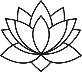  Lotus line art  icon illustration