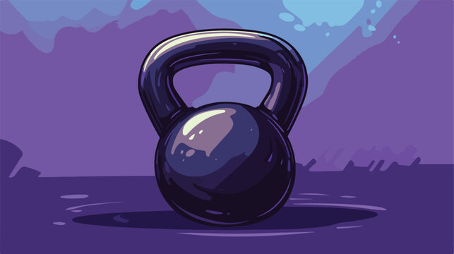 Fitness emblem design with kettlebell illustration