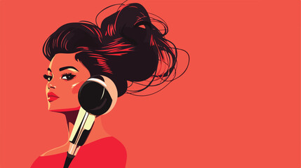 Hairdresser Woman with Hair Dryer Vector