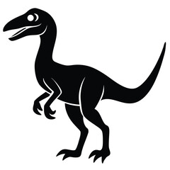 Fototapeta premium Black dinosaur vector illustration prehistoric reptile