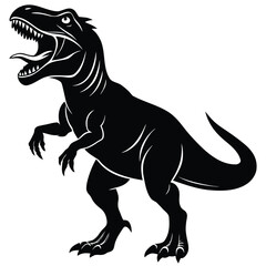 Fototapeta premium Black tyrannosaurus roaring fierce tyrannosaurus rex