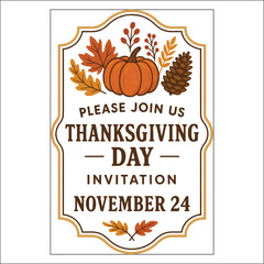 Thanksgiving Day Invitation Card Design