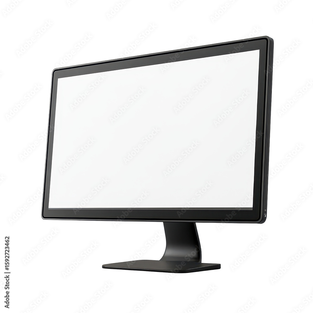 Fototapete desktop computer screen mockup, Desktop computer screen mockup highlighting a professional workspace, isolated on transparent background
