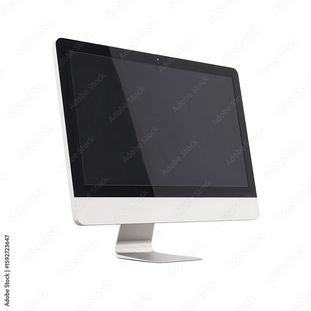 Fototapete desktop computer screen mockup, Desktop computer screen mockup highlighting a professional workspace, isolated on transparent background