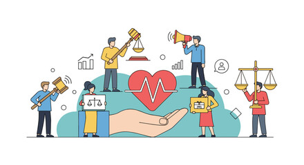 Fototapeta premium Advocacy and justice for healthcare rights and patient well-being worldwide