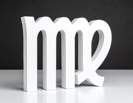 White wooden zodiac sign, Virgo
