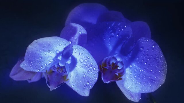Bright, colorful archidea flower in spray drops. Archidea symbolizes beauty, romance and tenderness.
