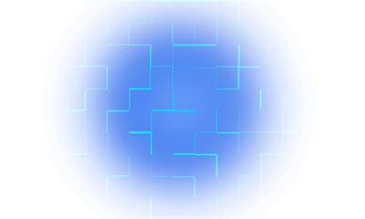 Blue Glowing Circuit Grid – Transparent PNG Digital Effect