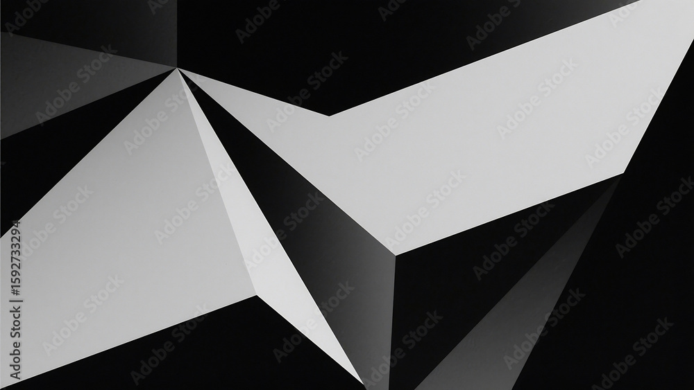 Aufkleber a monochrome abstract background featuring geometric shapes in shades of gray and black creating dep