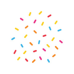 Colorful birthday sprinkles falling vector art illustration