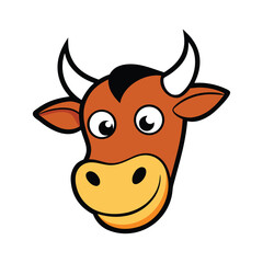 Fototapeta premium funny bull head vector art