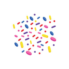 Colorful sprinkles vector art illustration