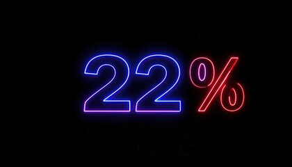 Neon 22% discount sign