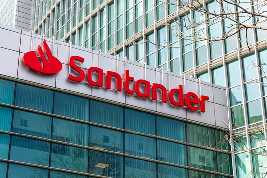 Poznan, Poland - 03.24.2025: Santander Bank Polska SA is a Polish universal bank based in Wrocław, Poznań and Warsaw. It is the third largest bank in Poland