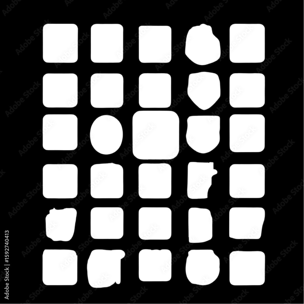 Poster black and white square buttons with 3d geometric design for web and wallpaper use