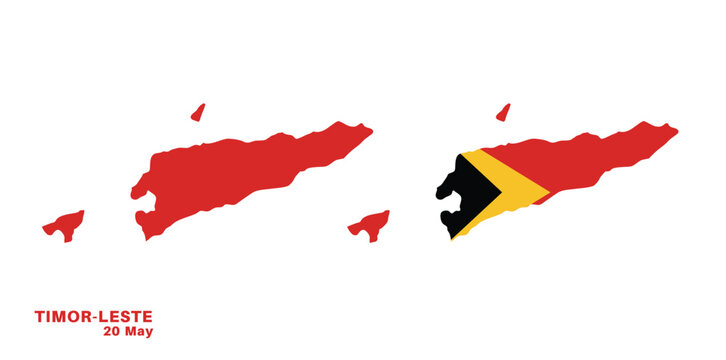  timor leste flag and map set. laos flag in official colors and proportions., map