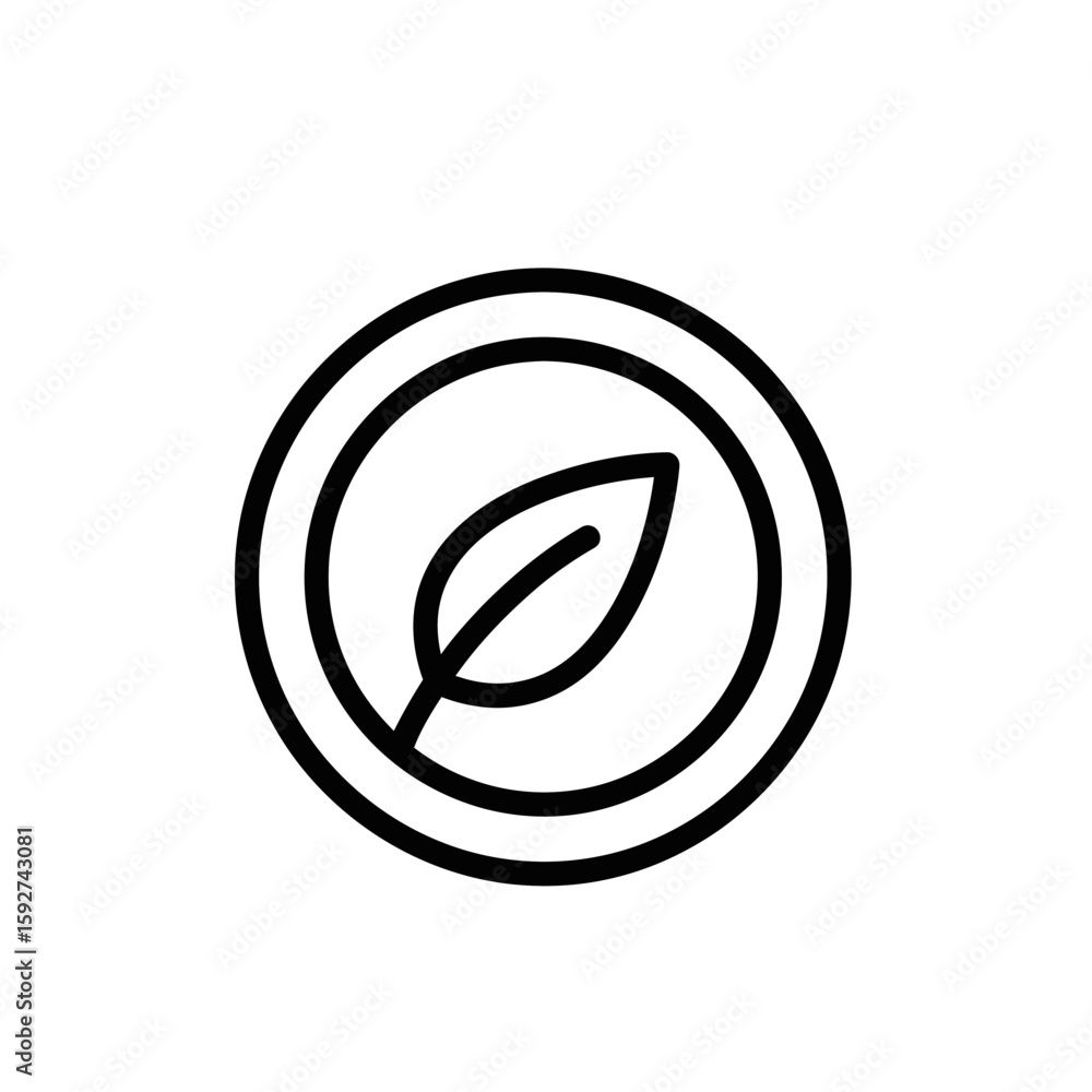 Poster vector leaf icon in a circular design on a simple background