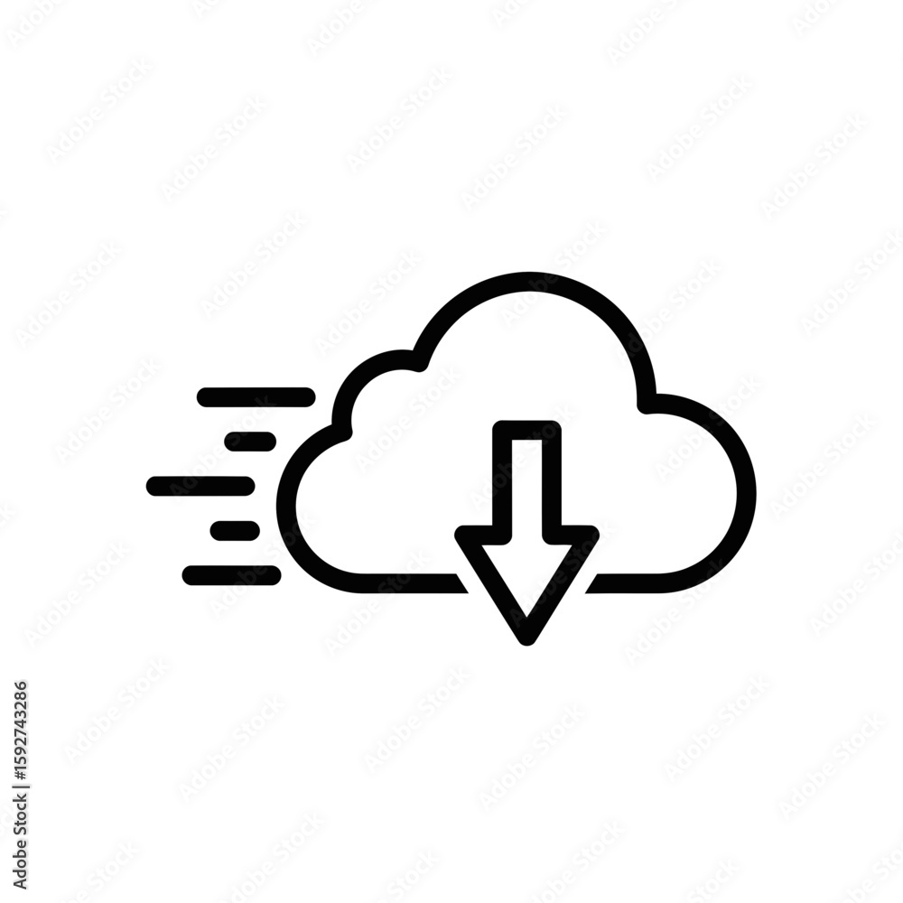 Poster vector icon representing fast cloud download